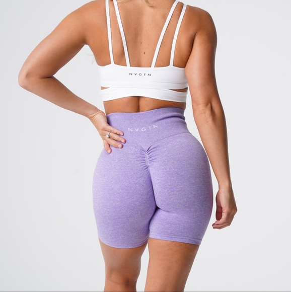 NVGTN Scrunch Seamless Shorts Lilac - Picture 1 of 4